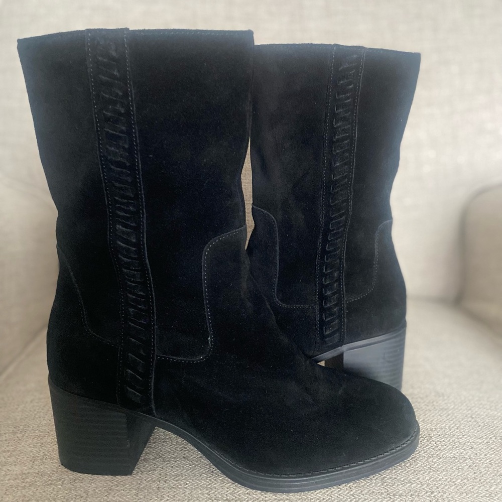 Vince Camuto Mid-calf Black Suede Boots 8 M